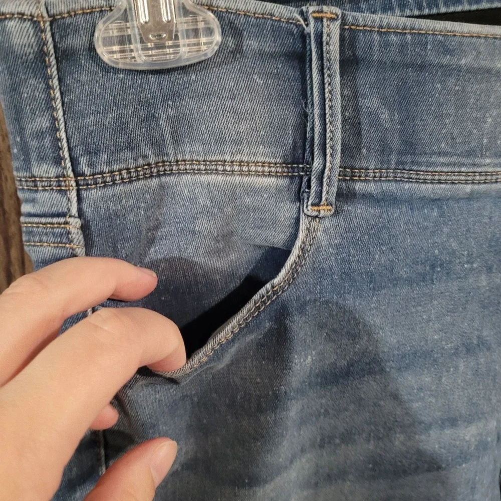 APT 9 Tummy Control Skinny Jeans Size 12 x 27 Speckled Medium Wash Stretch